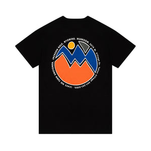 Mudroom of Jackson Hole Tee. Black Back with our logo. No turn unstoned. Teton Village, WY's favorite store.