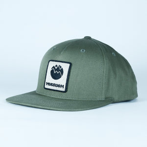 Green Flatbill Snapback with Mudroom Logo